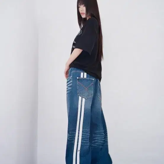 ★AAKAM★ 2-Lined Eyelet Washed Denim Pants MUSINSA | AAKAM 2-Lined Eyelet Washed Denim Pants (Black)