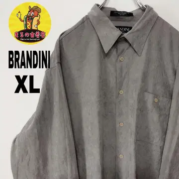 usa 구제 의류 BRANDINI 긴팔 버튼 셔츠 XL90s 그레이