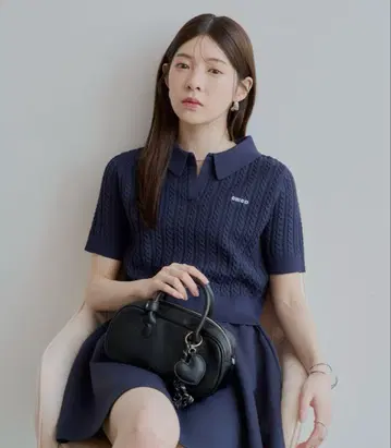 chico 케이블 폴로 니트 네이비 완판템 미사용