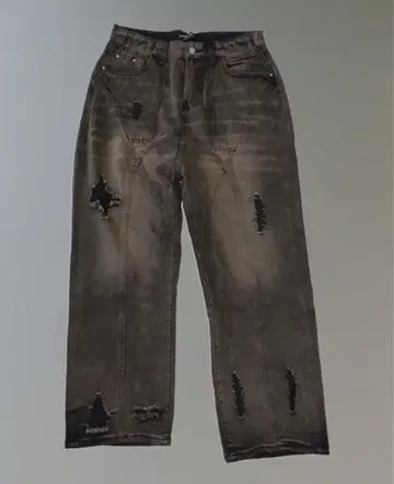 00s damage denim Y2k brown wide