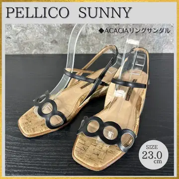 S256 PELLICO SUNNY 컷워크 스트랩 샌들 블랙 23cm