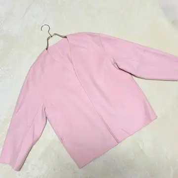 노카라 자켓 울 혼방 펠트풍 핑크 계열 S 사이즈 고급스럽고 예쁜