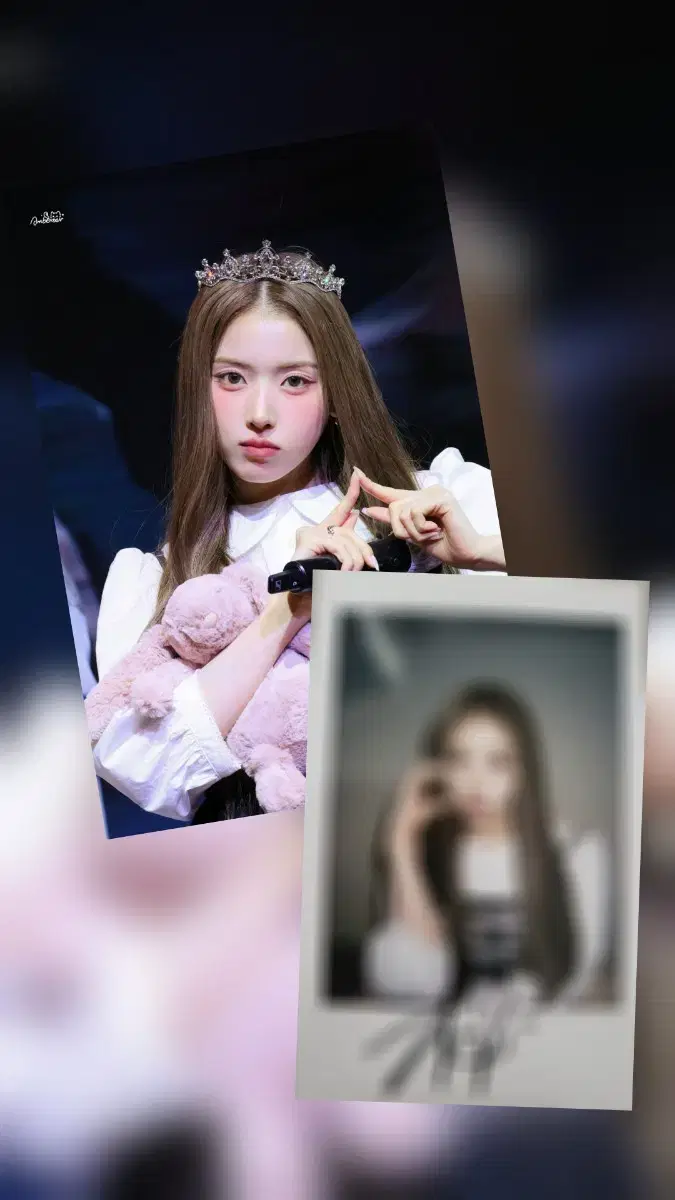 Nmixx jiwoo Autographed Polaroid sign pola Apple Music wts