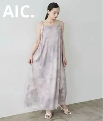 AIC. 2way 무라 염색 프린트 롱 원피스