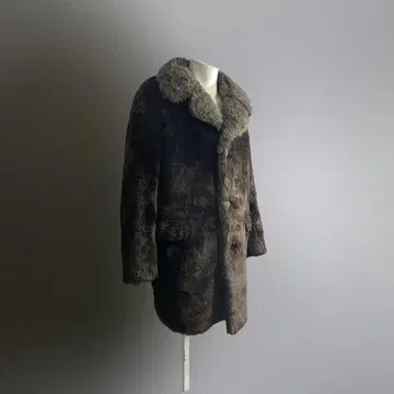 '유럽 60s 70s 빈티지 체스터 코트 인조 모피 L