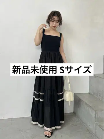 frayid 니트 콤비 턱 티어드 원피스/워셔블