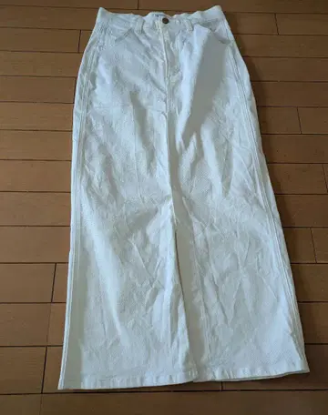 lee 롱 스커트 데님 화이트