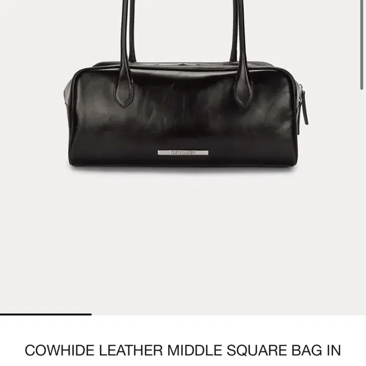 韓国 ベルトバッグ[ROCKCAKE] SQUARE LEATHER BELT SHOULDER BAG ROCKCAKE) Square Leather Belt Shoulder Bag - Black