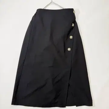 플레어 스커트 블랙 허리밴딩 M 사이즈