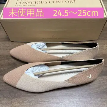 미사용품 VIVAIA 베이지 플랫 슈즈 24.5-25cm