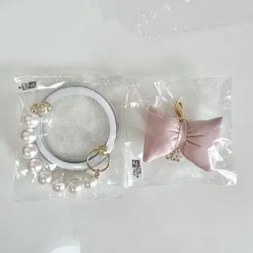 anchelion 마그넷 펄 스마트폰 링 aa 로고 리본 참 세트