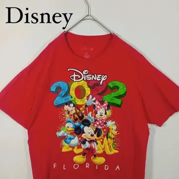 디즈니 2022 티셔츠 빨간색 FLORIDA 디즈니랜드 L