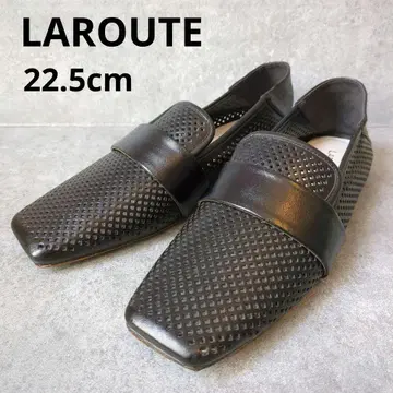 LAROUTE 스퀘어토 펀칭 로퍼 블랙 22.5cm
