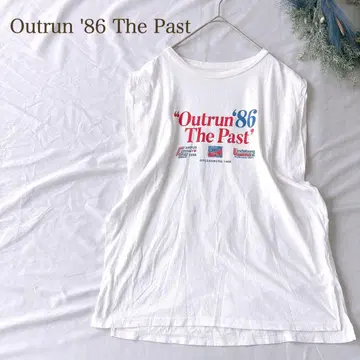 Outrun '86 The Past 티셔츠 슬리브리스 로고 F