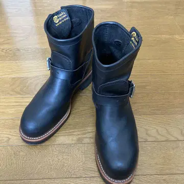 거의 미사용 CHIPPEWA 치페와 1901 엔지니어 부츠 블랙 8.5E