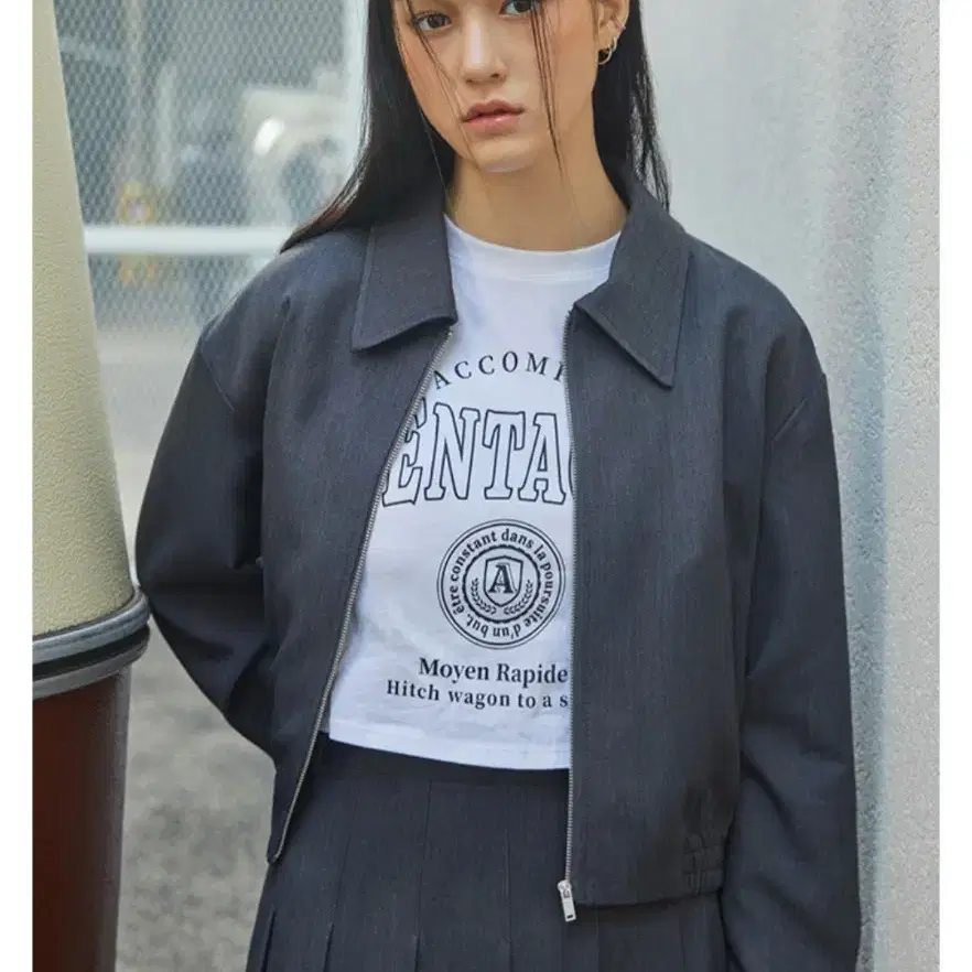 MIXXO[ミッソ] Single Button Jacket Mixxo Jacket Gray #미쏘,#로엠,#아뜨랑스,#자켓,#아우터 on