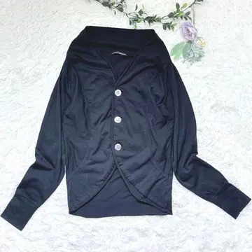레이빔즈 긴팔 가디건 티셔츠 원단 블랙 숄카라 겉옷