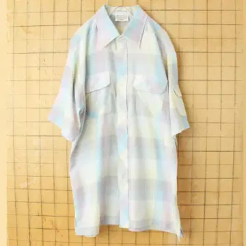 70s Boulevard by Block 체크 셔츠 블루 L ss17
