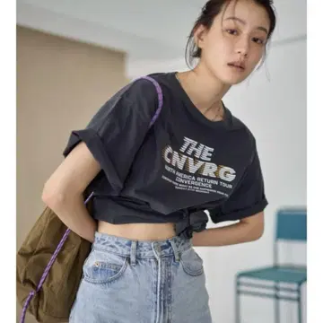 티셔츠 투어 로고 루즈 티셔츠 여성용