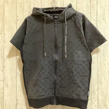 LUXE/R 천 자카드 올 패턴 반팔 후드티