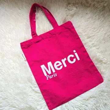 Merci Paris 에코백 핑크 오가닉 코튼 미니 사이즈