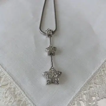 SWAROVSKI 별 모양 3중 레이어드 목걸이 실버 스와로브스키