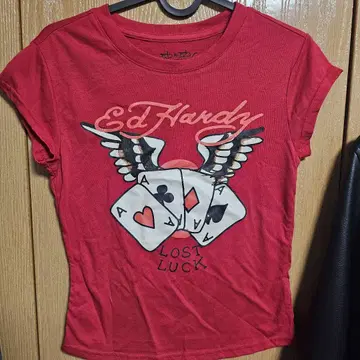 Ed Hardy 레드 티셔츠 S 사이즈