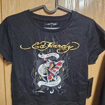 Ed Hardy 나비 자수 반팔 티셔츠 S