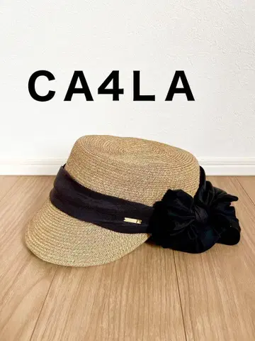 CA4LA 카시라 리본 포함 밀짚모자 스트로우 햇 헌팅 캡