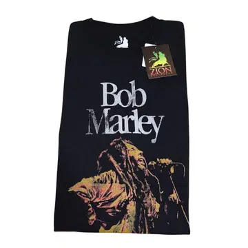 BOB MARLEY 반팔 티셔츠 블랙 밴딩 아메카지