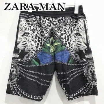 ZARA MAN 자라 남성용 올 패턴 맨투맨 하프 팬츠 숏 팬츠