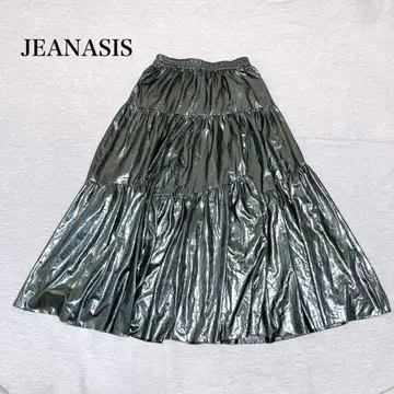 지나시스 글리터 절개 개더 스커트(F) 메탈릭 허리밴딩
