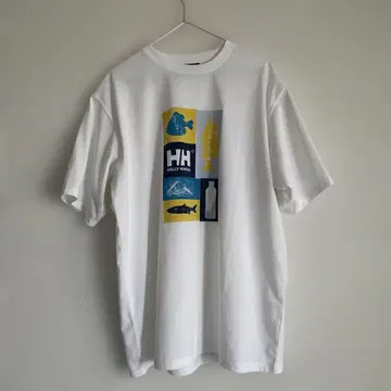 헬리한센 반팔 티셔츠 화이트 XL 사이즈 남성용 HH62326