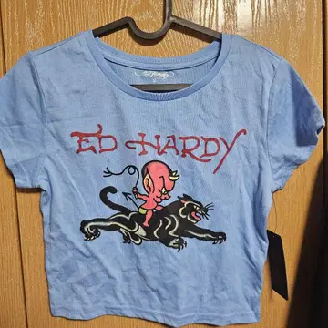 ED HARDY 스카이블루 티셔츠 캐릭터