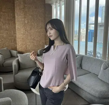 Vallan 펄 케이프 블라우스