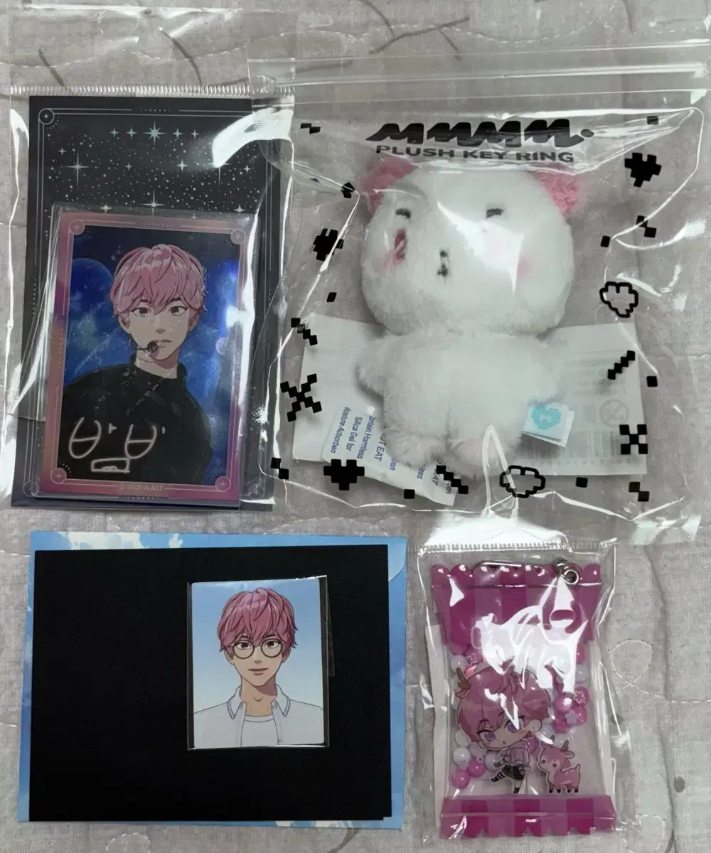 PLAVE Bamby Aniplus I'll be waiting Acrylic Card Yuk Yeoreum ID Photo Bead Keyring Mime