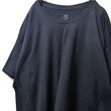 빈티지 헤인즈 무지 티셔츠 블랙 검정 2XL 구제 의류