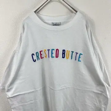 USA제 90s crested butte 싱글 스티치 자수 티셔츠