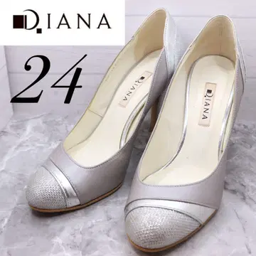 diana 다이애나 가죽 절개 펌프스 바이컬러 실버 그레이 24