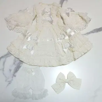 1/4 40cm 인형용 공주 소매 고딕 원피스 생성 딜러 제작 화이트