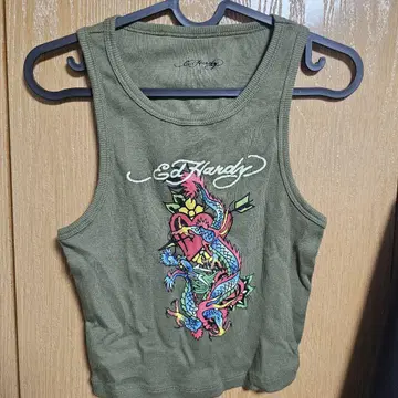 Ed Hardy 슬리브리스 티셔츠 S 사이즈 올리브