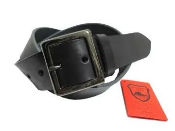 도치기 가죽 벨트 (검정) 블랙 니켈 도금 버클 40mm 폭 통가죽
