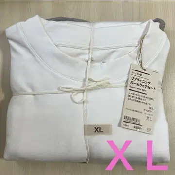 무인양품 '레이온 혼방 리브 튜닉 룸웨어 세트 (아이보리, XL)'