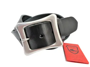 도치기 가죽 벨트 (블랙) 니켈 배럴 도금 버클 40mm 폭 통가죽