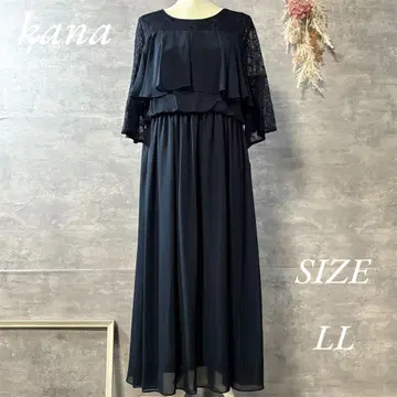 새상품 kana 레이스 플레어 슬리브 롱 원피스 드레스 빅 사이즈