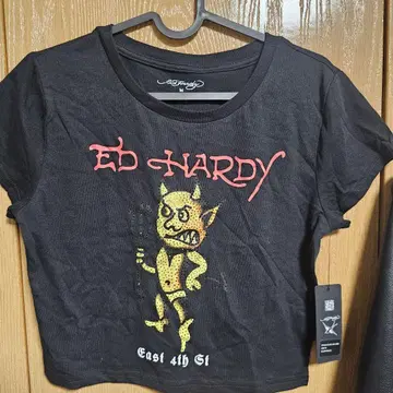 ED HARDY 크롭 티셔츠 M 사이즈 블랙