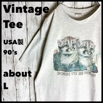 베이비 애니멀 90s 빈티지 구제 의류 티셔츠 USA제 L 상당 레어