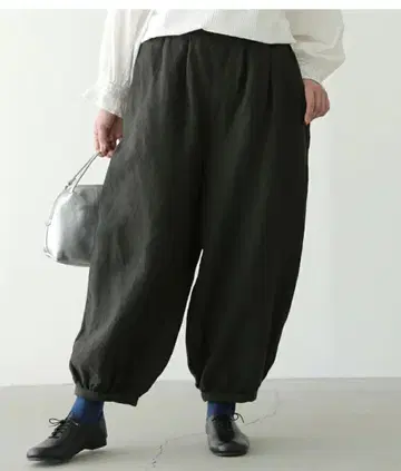 미사용 새상품 08Mab 린넨 밑단 개더 팬츠