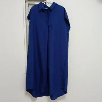 파랑 셔츠 원피스 반팔