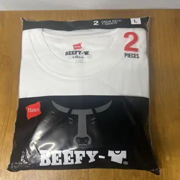 Hanes BEEFY-T 화이트 L 사이즈 2장 세트